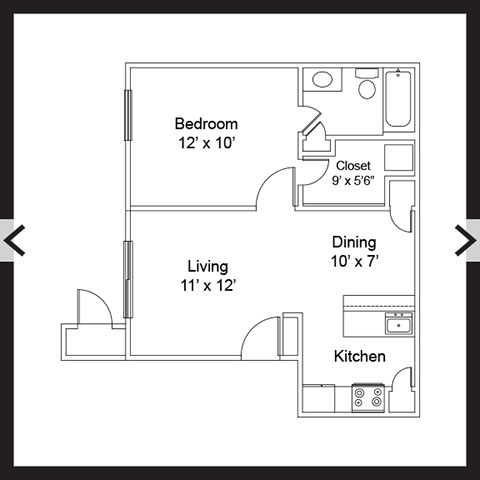 1 Bedroom 1 Bath 675 SF