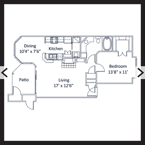 1 Bedroom 1 Bath 763 SF